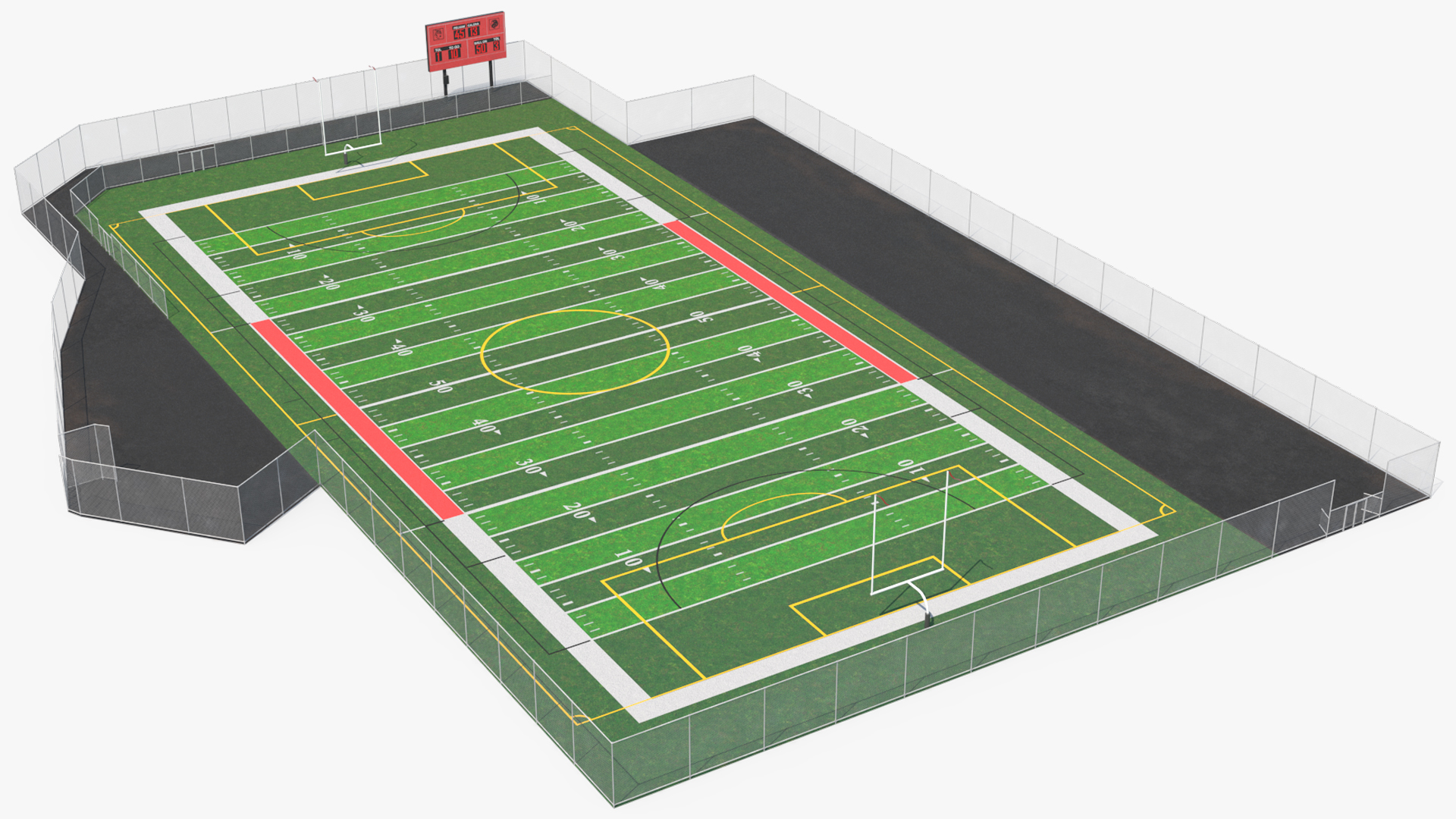 American Football Field with Markings, view 2