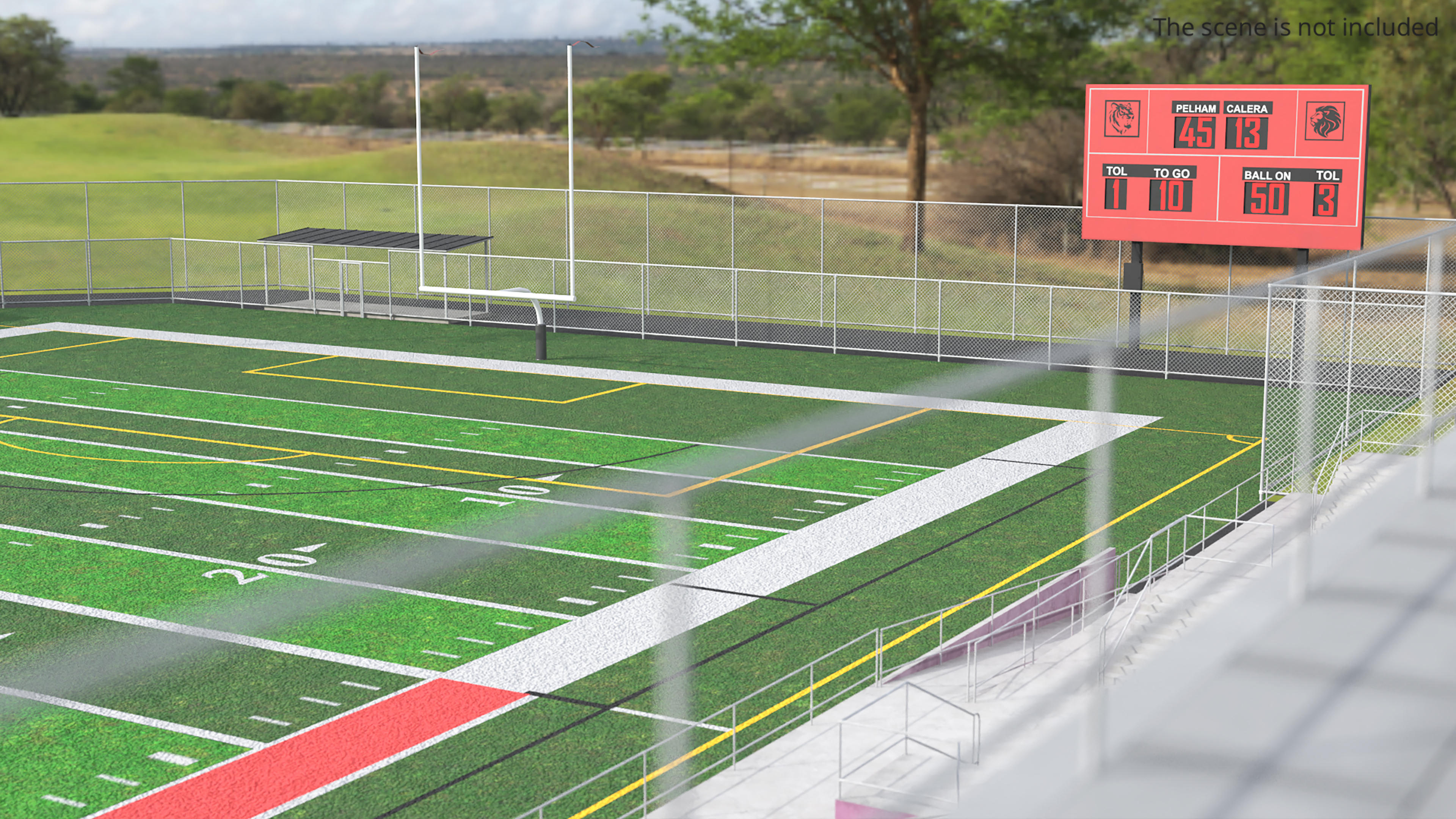 American Football Field with Markings