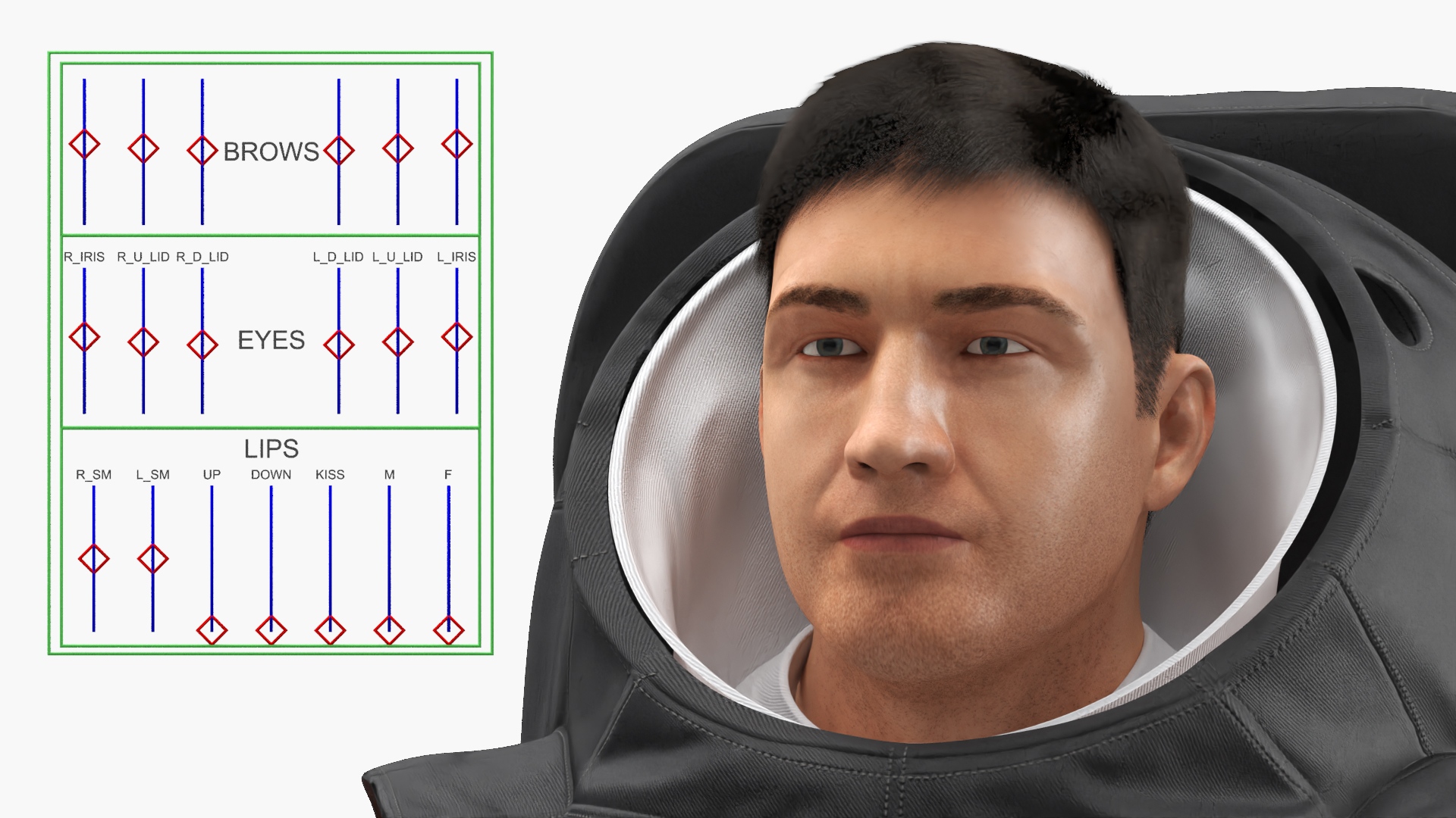 3D Astronaut Wearing Spacesuit Fur Rigged model