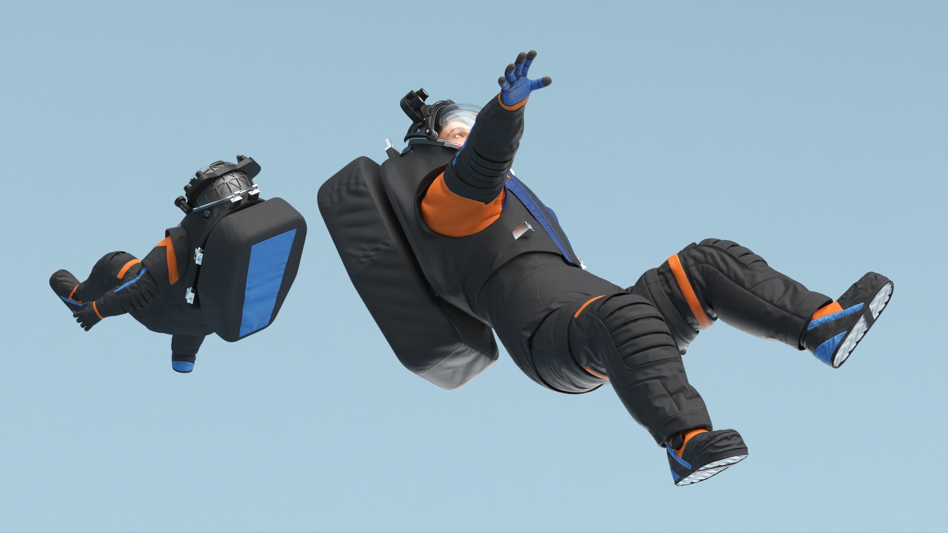 3D Astronaut Wearing Spacesuit Fur Rigged model