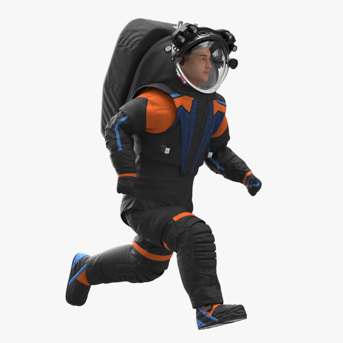 3D Astronaut Wearing Spacesuit Fur Rigged model