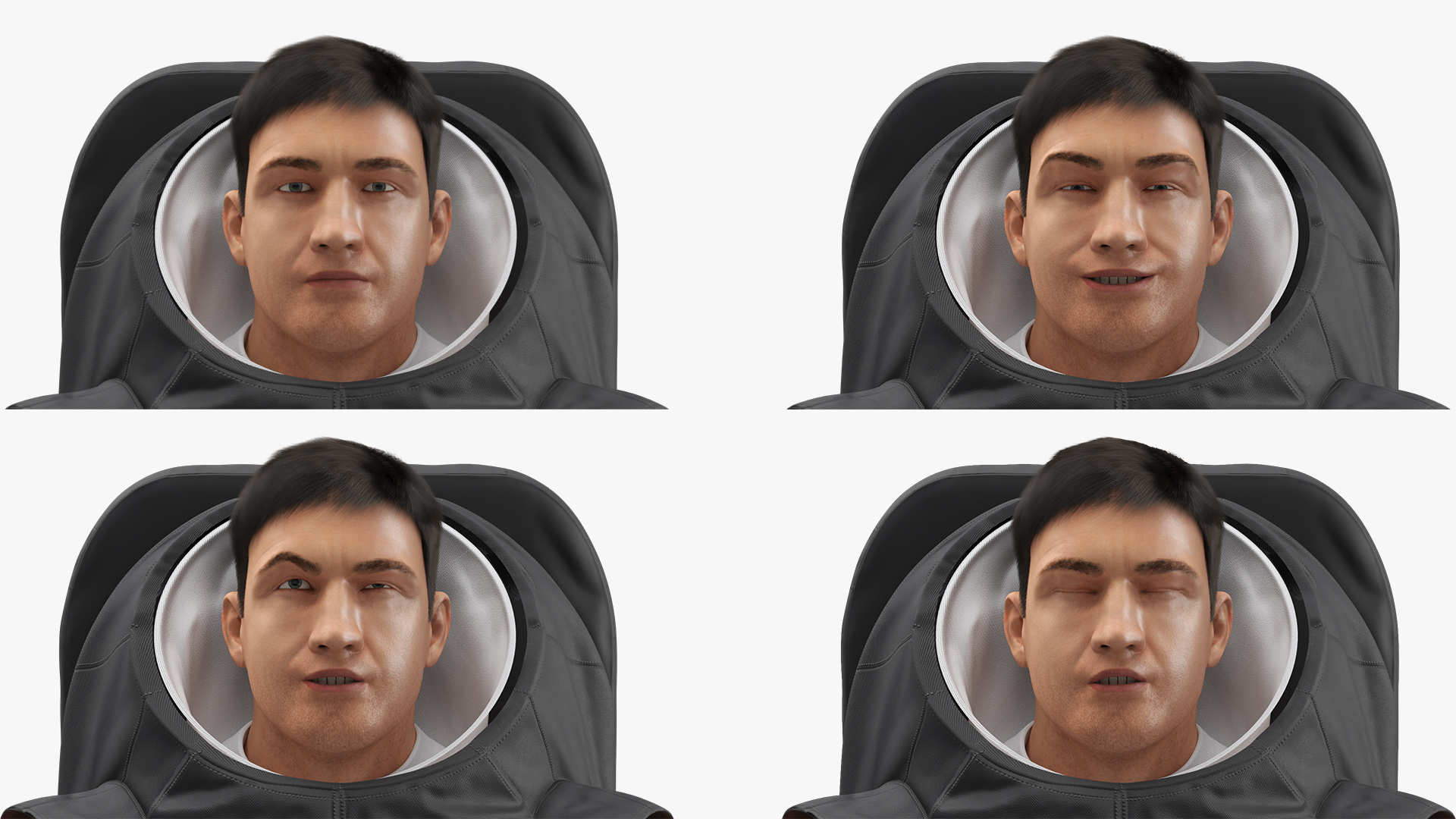 3D Astronaut Wearing Spacesuit Fur Rigged model