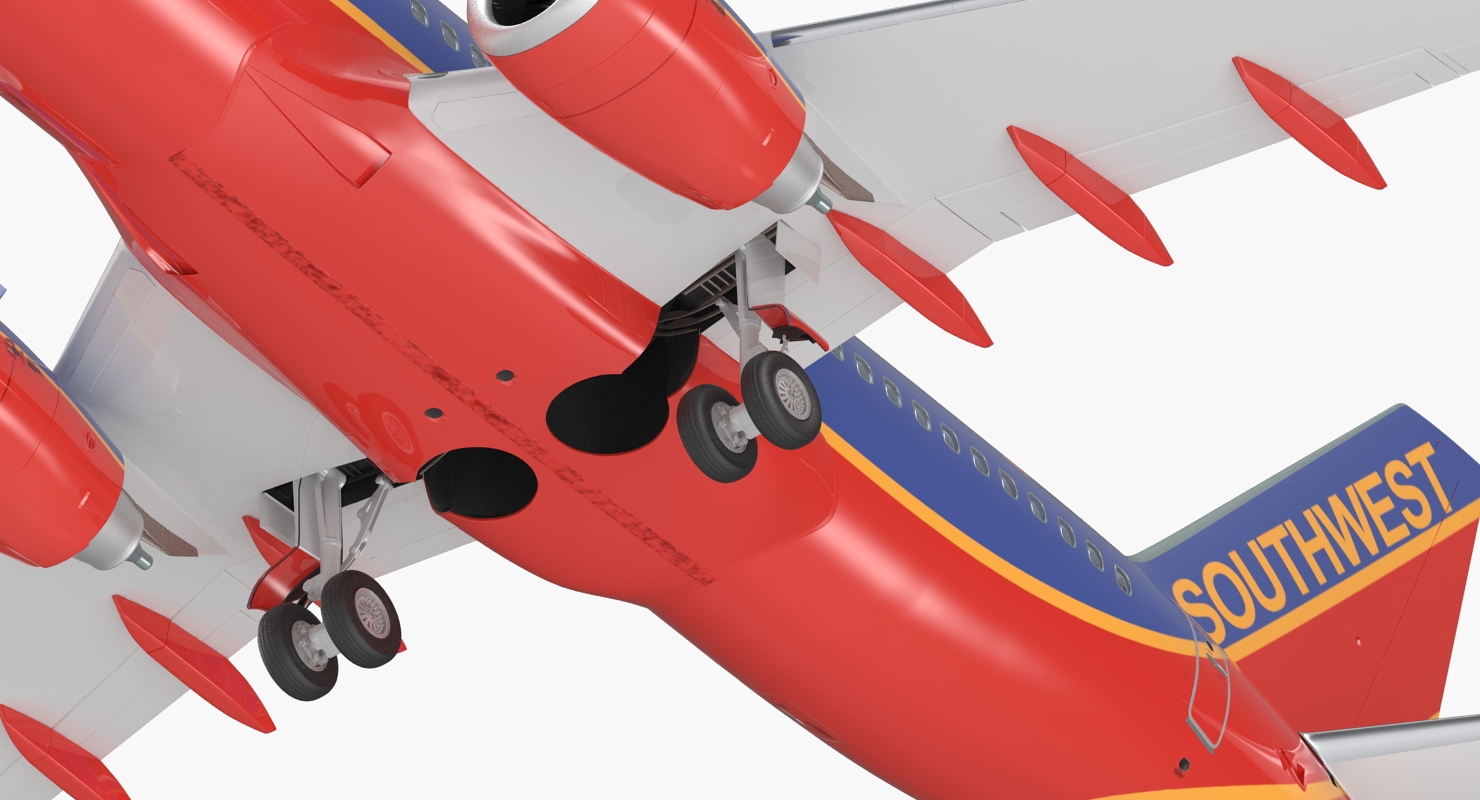 Boeing 737 700 with Interior Southwest Airlines Rigged 3D model