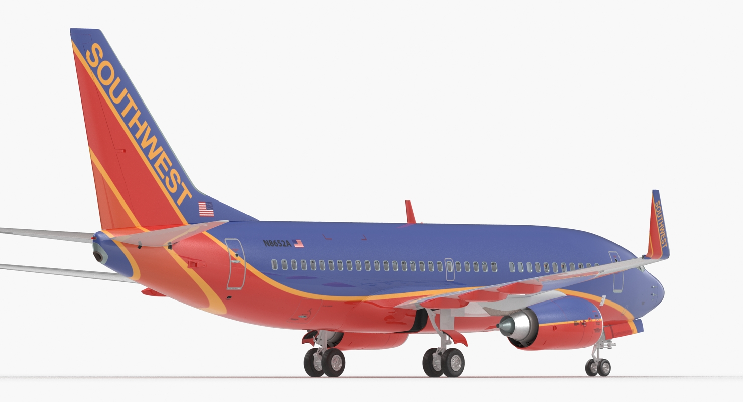 Boeing 737 700 with Interior Southwest Airlines Rigged 3D model