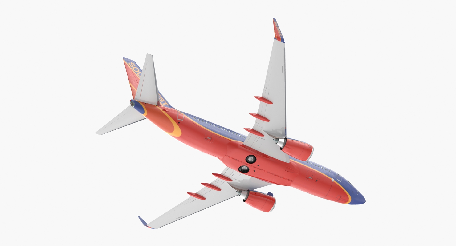 Boeing 737 700 with Interior Southwest Airlines Rigged 3D model