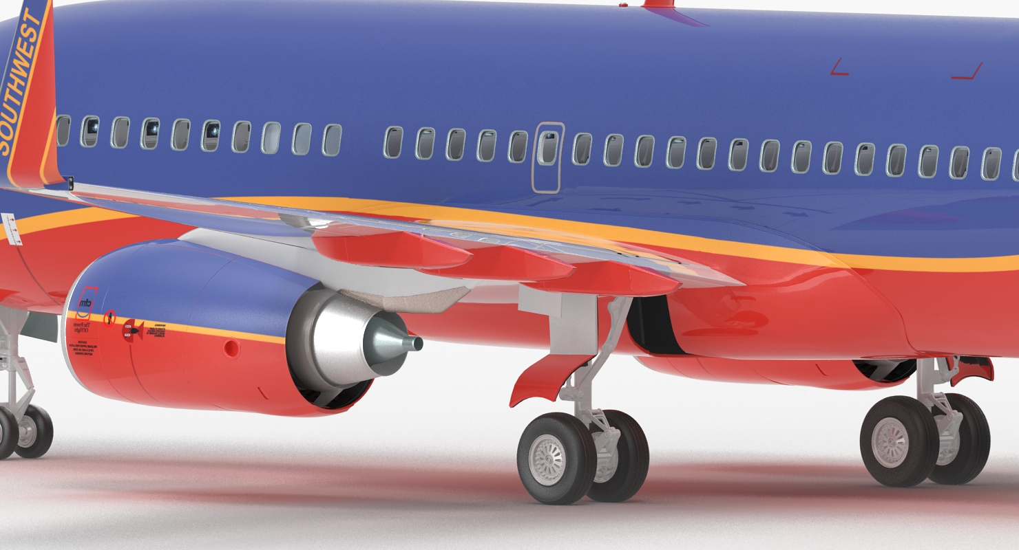 Boeing 737 700 with Interior Southwest Airlines Rigged 3D model