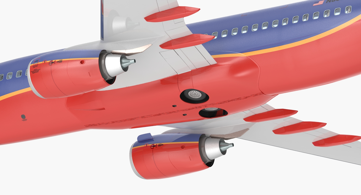 Boeing 737 700 with Interior Southwest Airlines Rigged 3D model