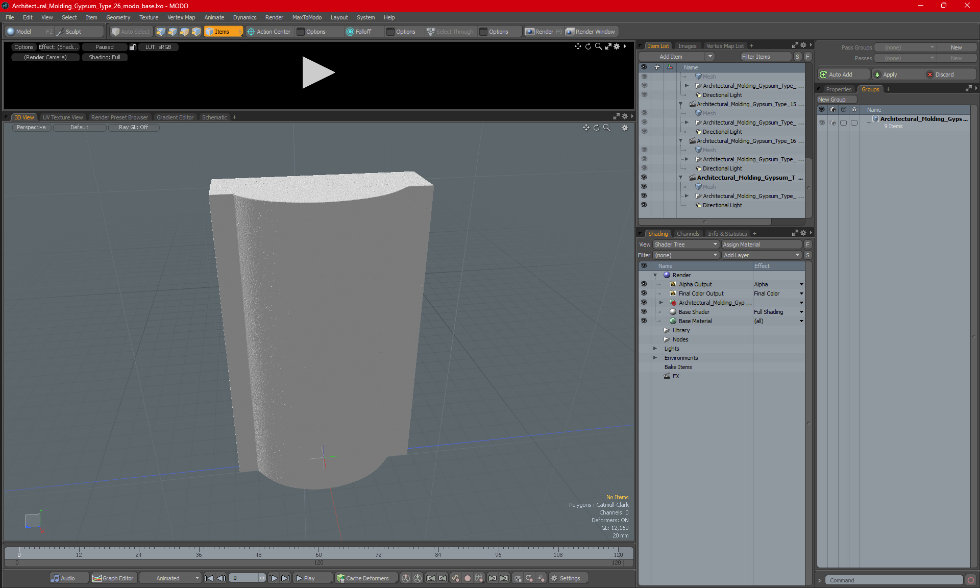 3D Architectural Molding Gypsum Type 26