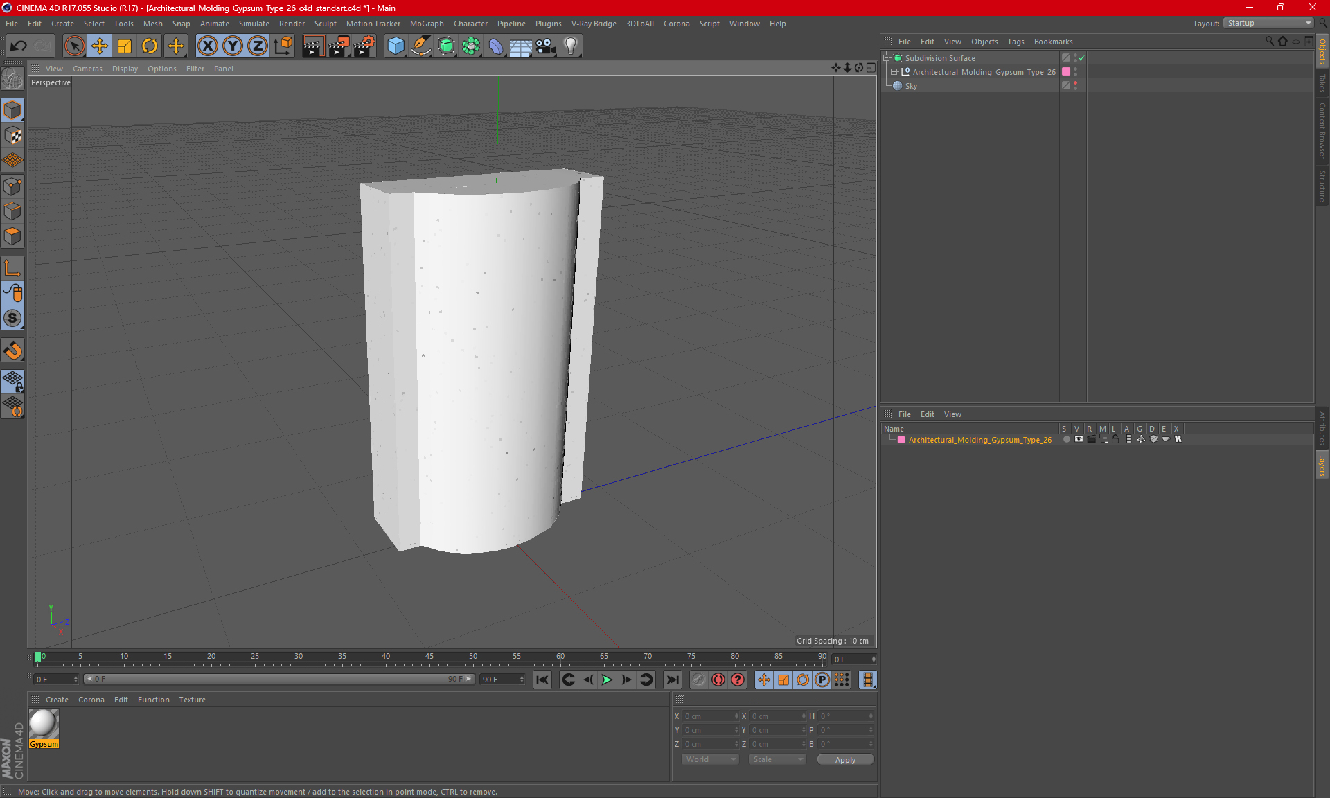 3D Architectural Molding Gypsum Type 26