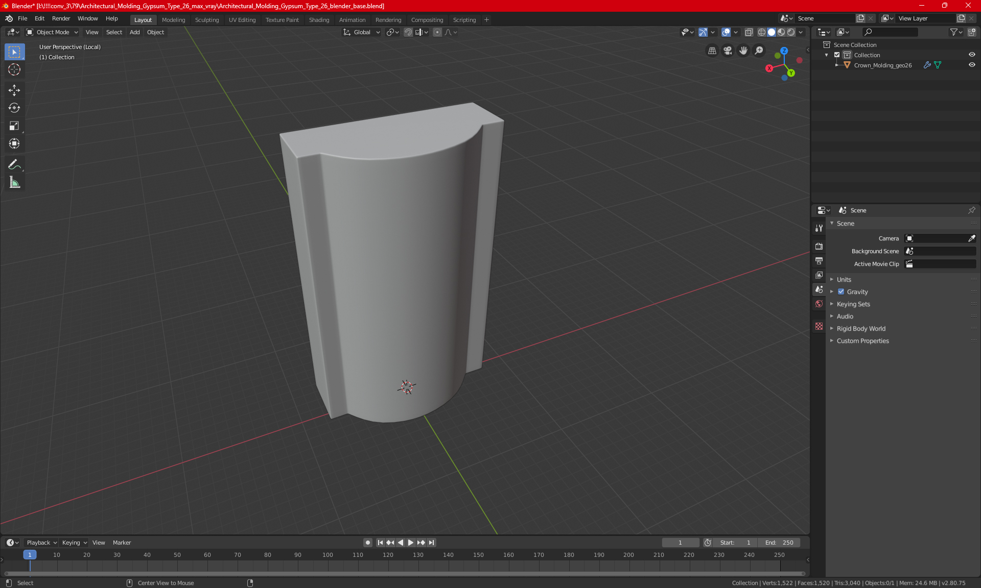 3D Architectural Molding Gypsum Type 26