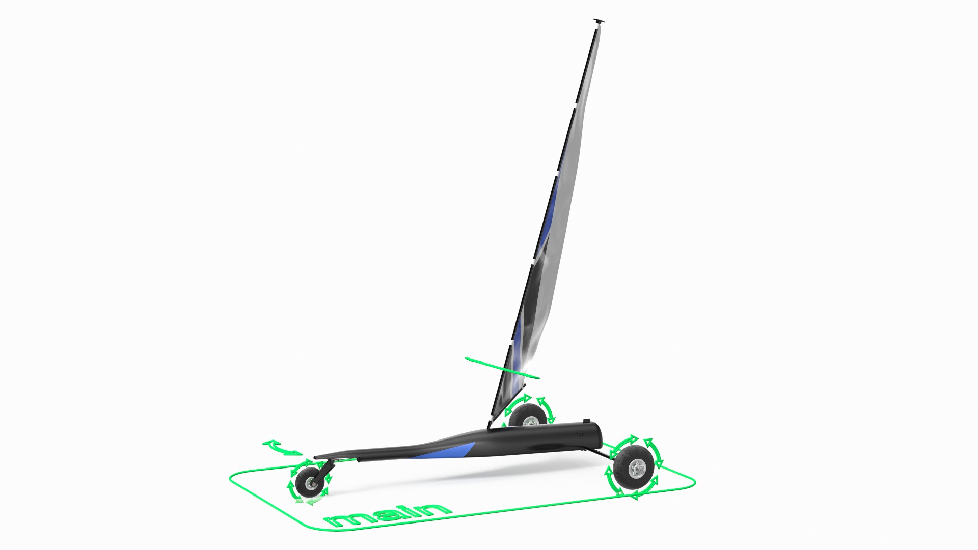 Remote Control Land Yacht Rigged 3D