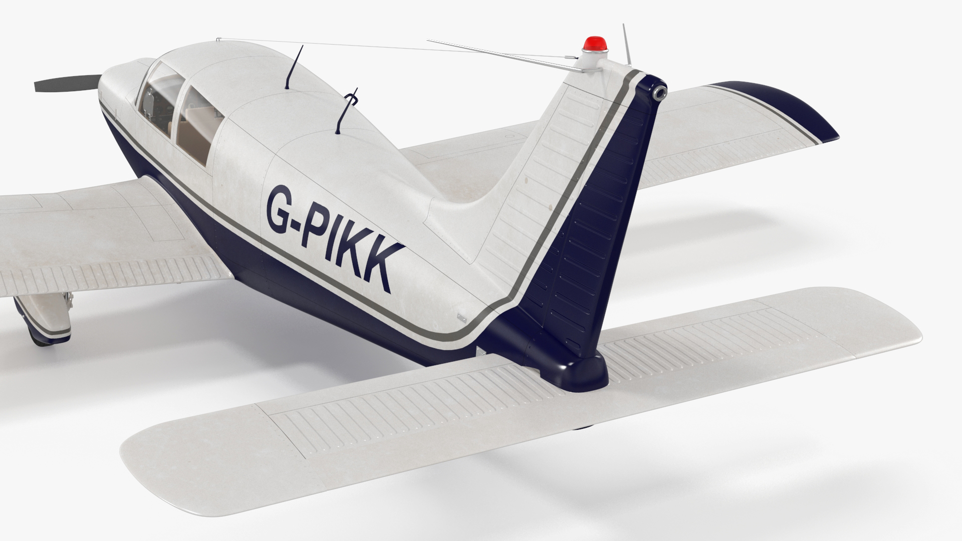 Four Seat Light Aircraft Piper PA-28 Rigged for Maya 3D