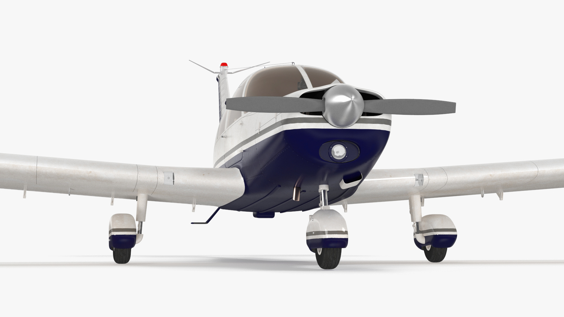 Four Seat Light Aircraft Piper PA-28 Rigged for Maya 3D
