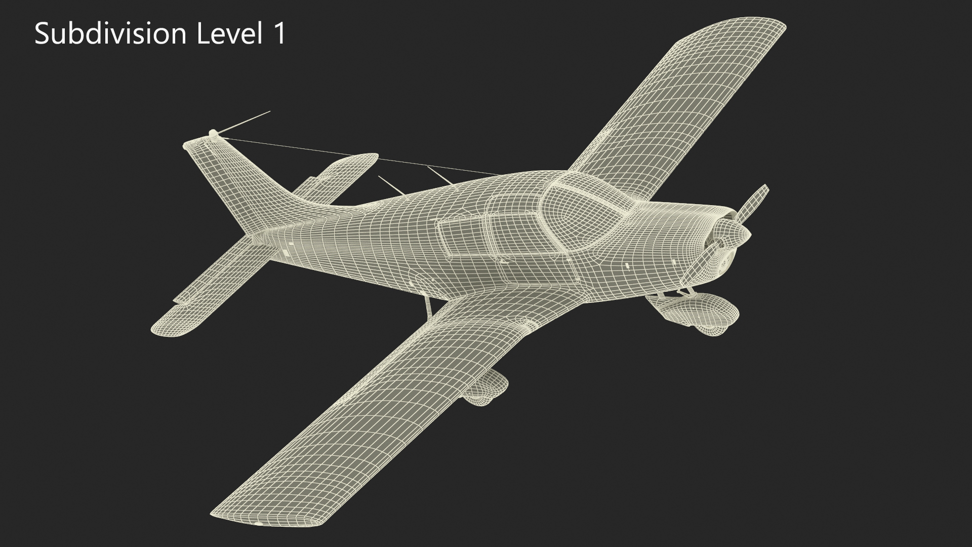 Four Seat Light Aircraft Piper PA-28 Rigged for Maya 3D