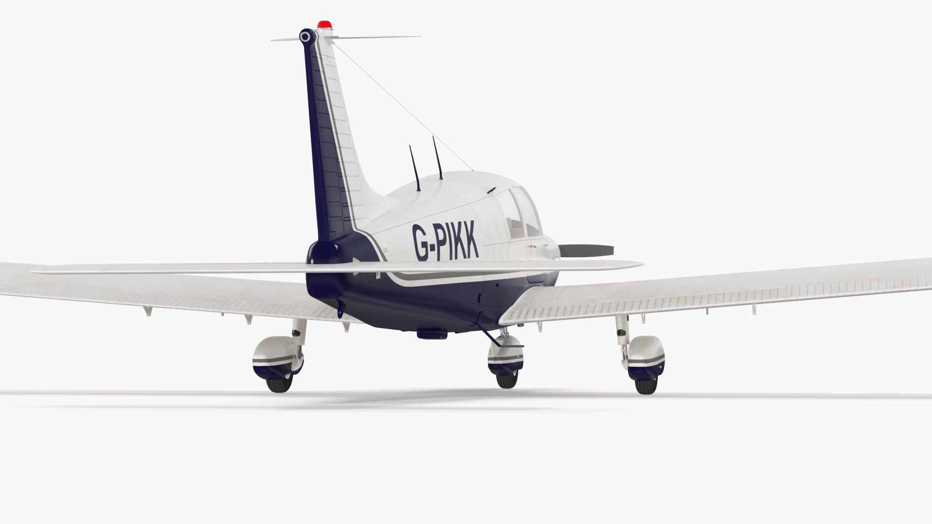 Four Seat Light Aircraft Piper PA-28 Rigged for Maya 3D