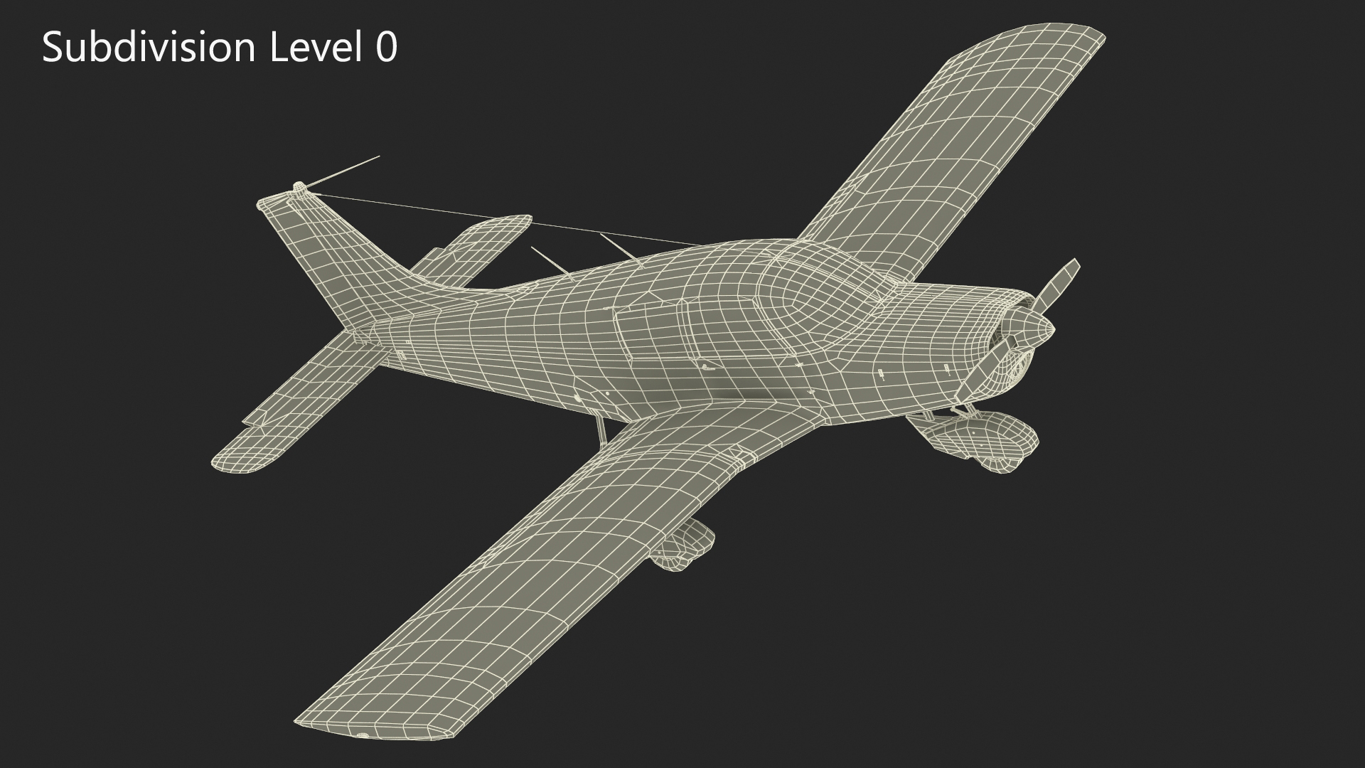 Four Seat Light Aircraft Piper PA-28 Rigged for Maya 3D