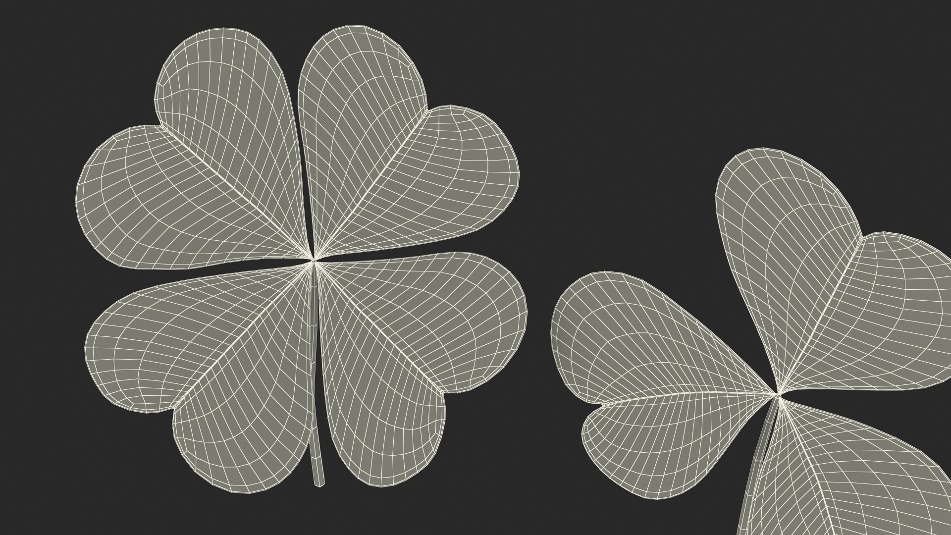 Green Clover Plant Set 3D