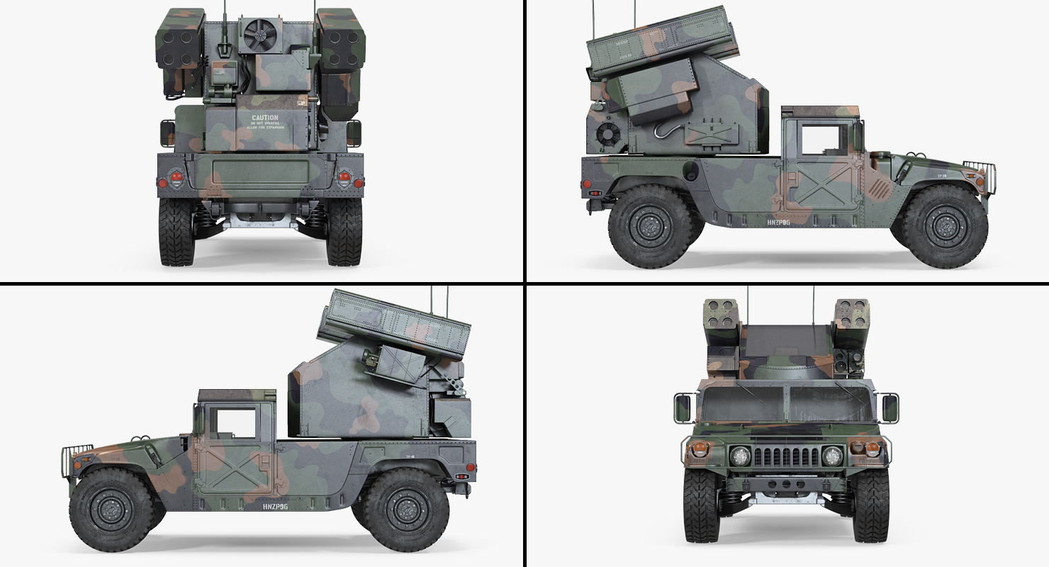3D HMMWV M998 Equipped with Avenger Simple Interior Camo model