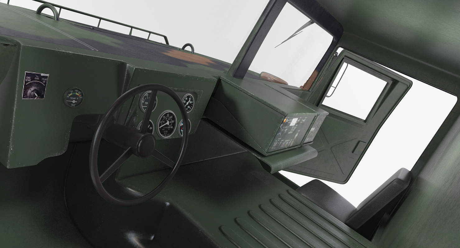 3D HMMWV M998 Equipped with Avenger Simple Interior Camo model