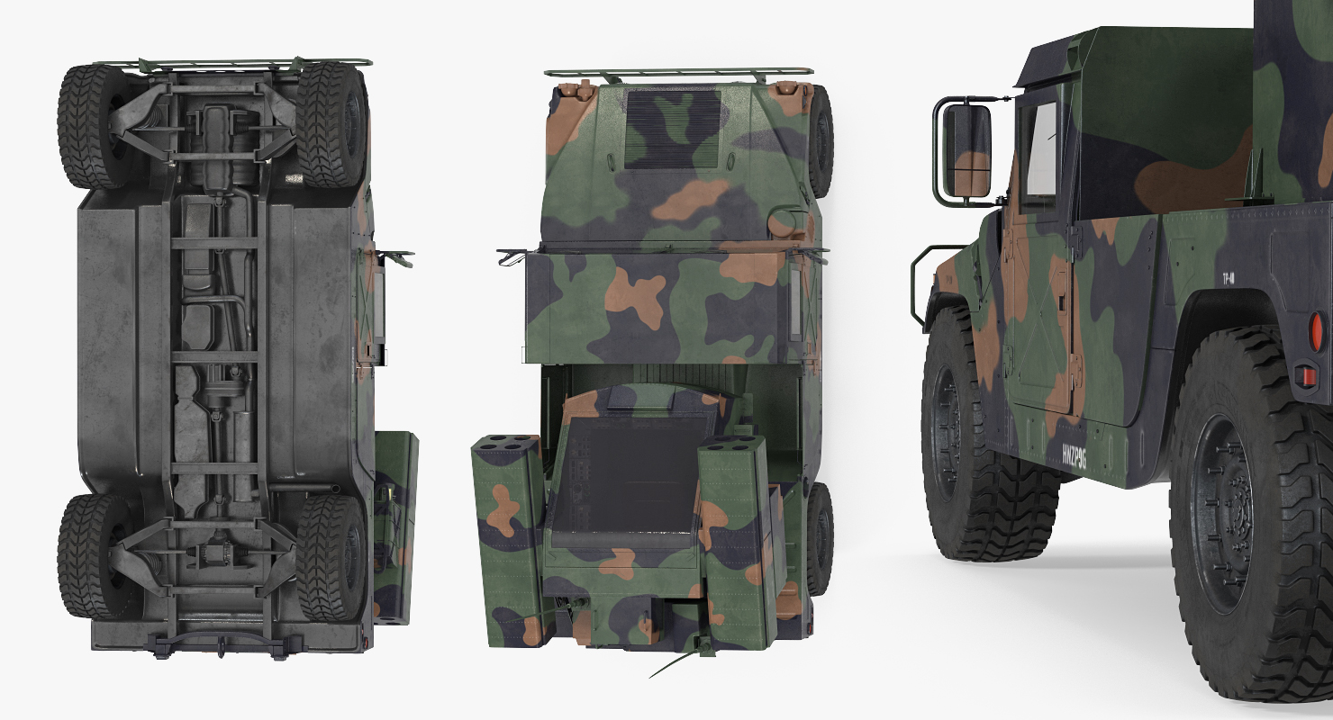 3D HMMWV M998 Equipped with Avenger Simple Interior Camo model