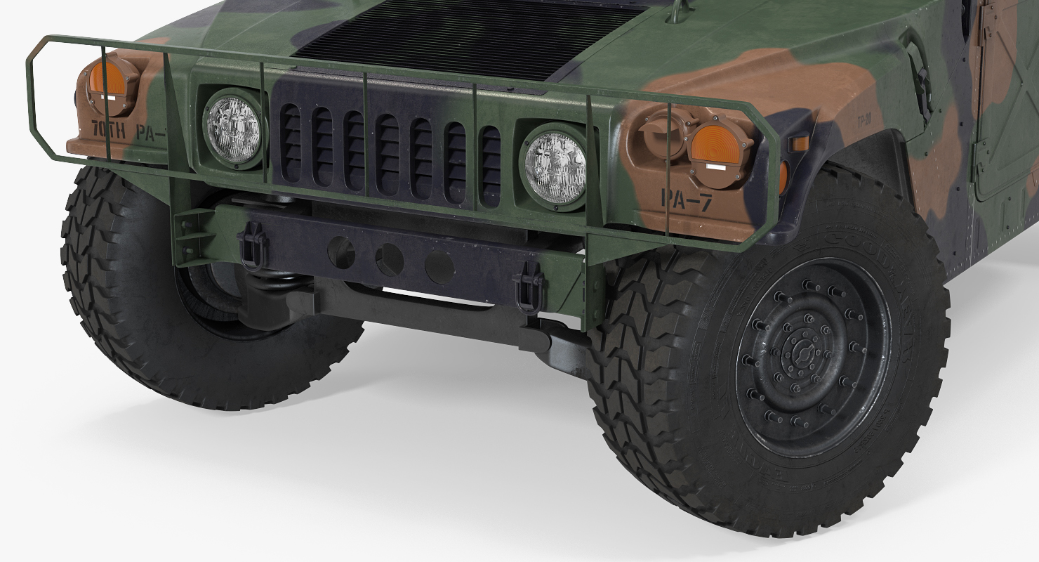 3D HMMWV M998 Equipped with Avenger Simple Interior Camo model