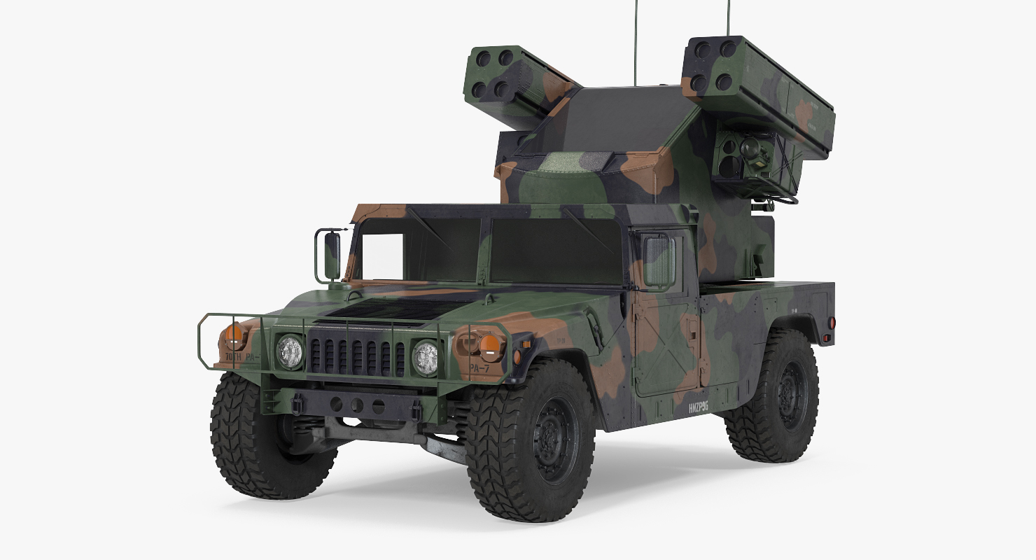 3D HMMWV M998 Equipped with Avenger Simple Interior Camo model