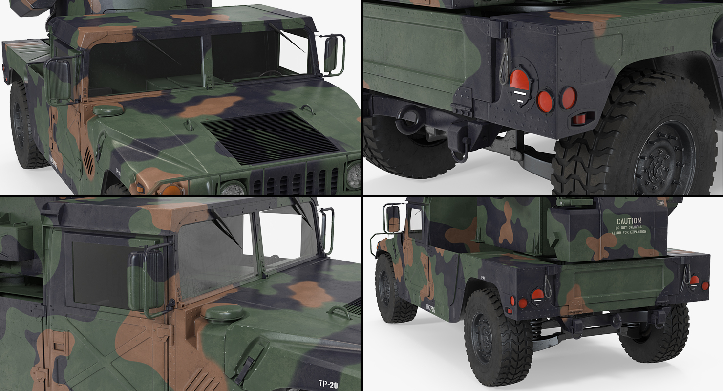 3D HMMWV M998 Equipped with Avenger Simple Interior Camo model