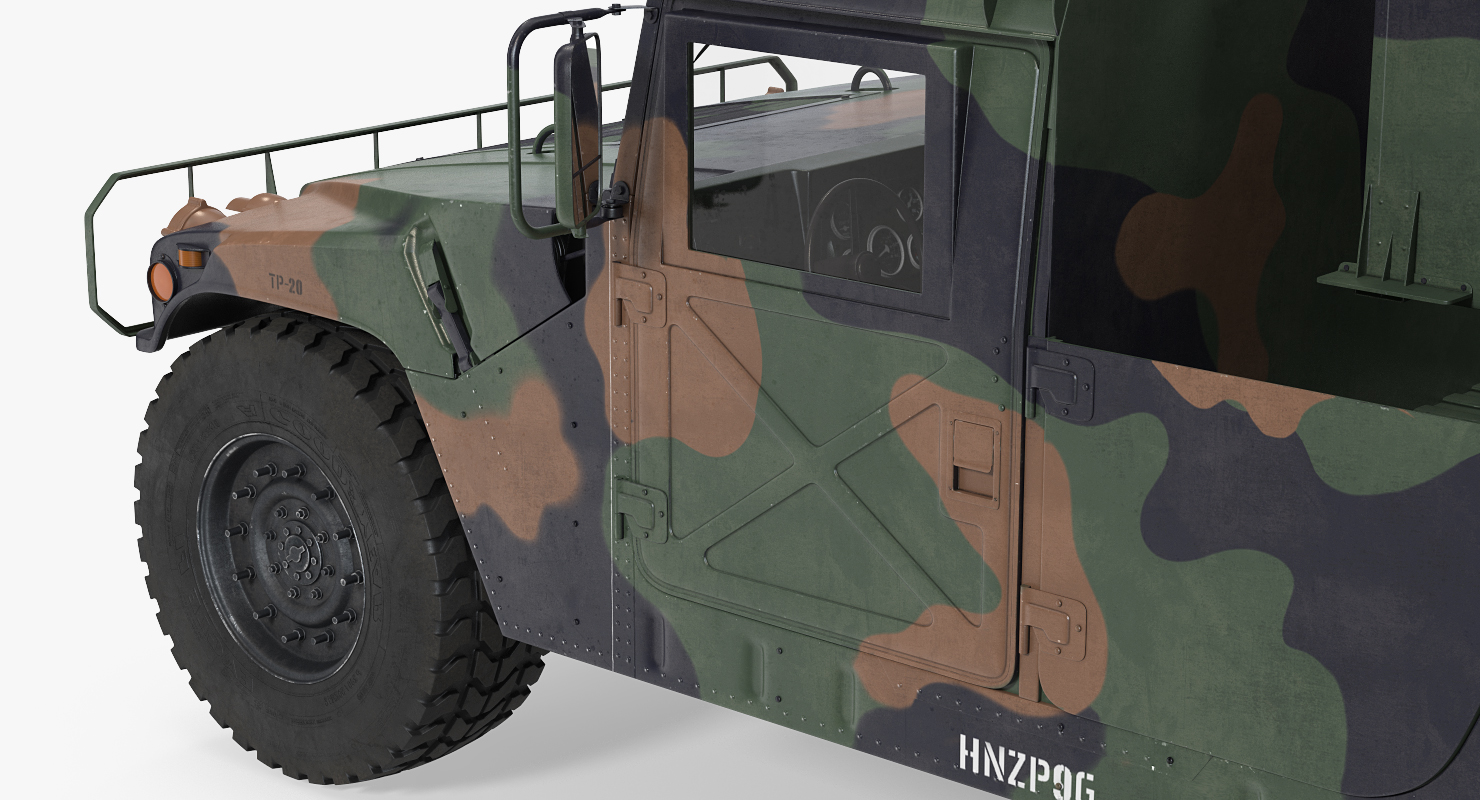 3D HMMWV M998 Equipped with Avenger Simple Interior Camo model