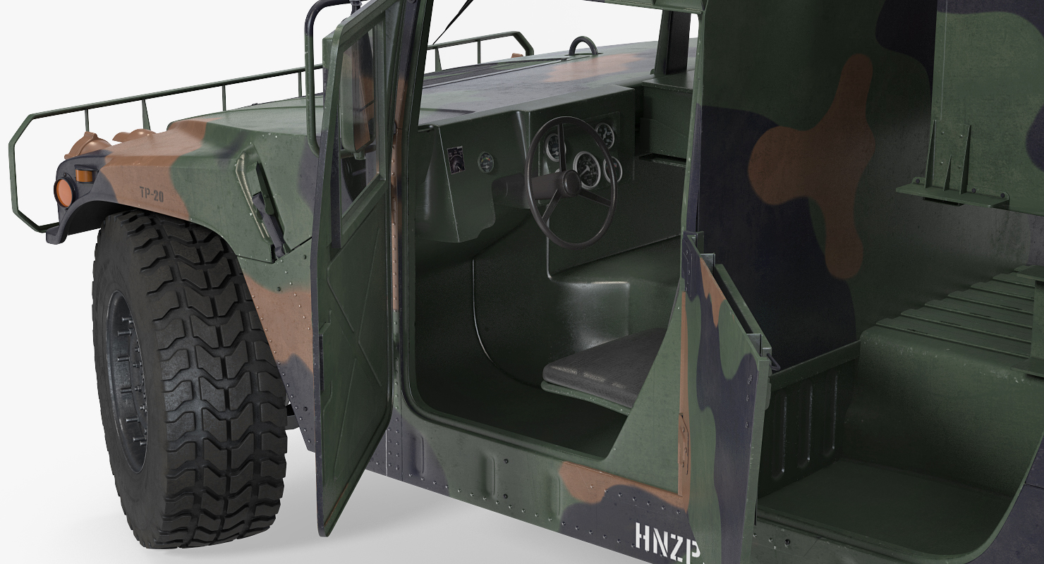 3D HMMWV M998 Equipped with Avenger Simple Interior Camo model