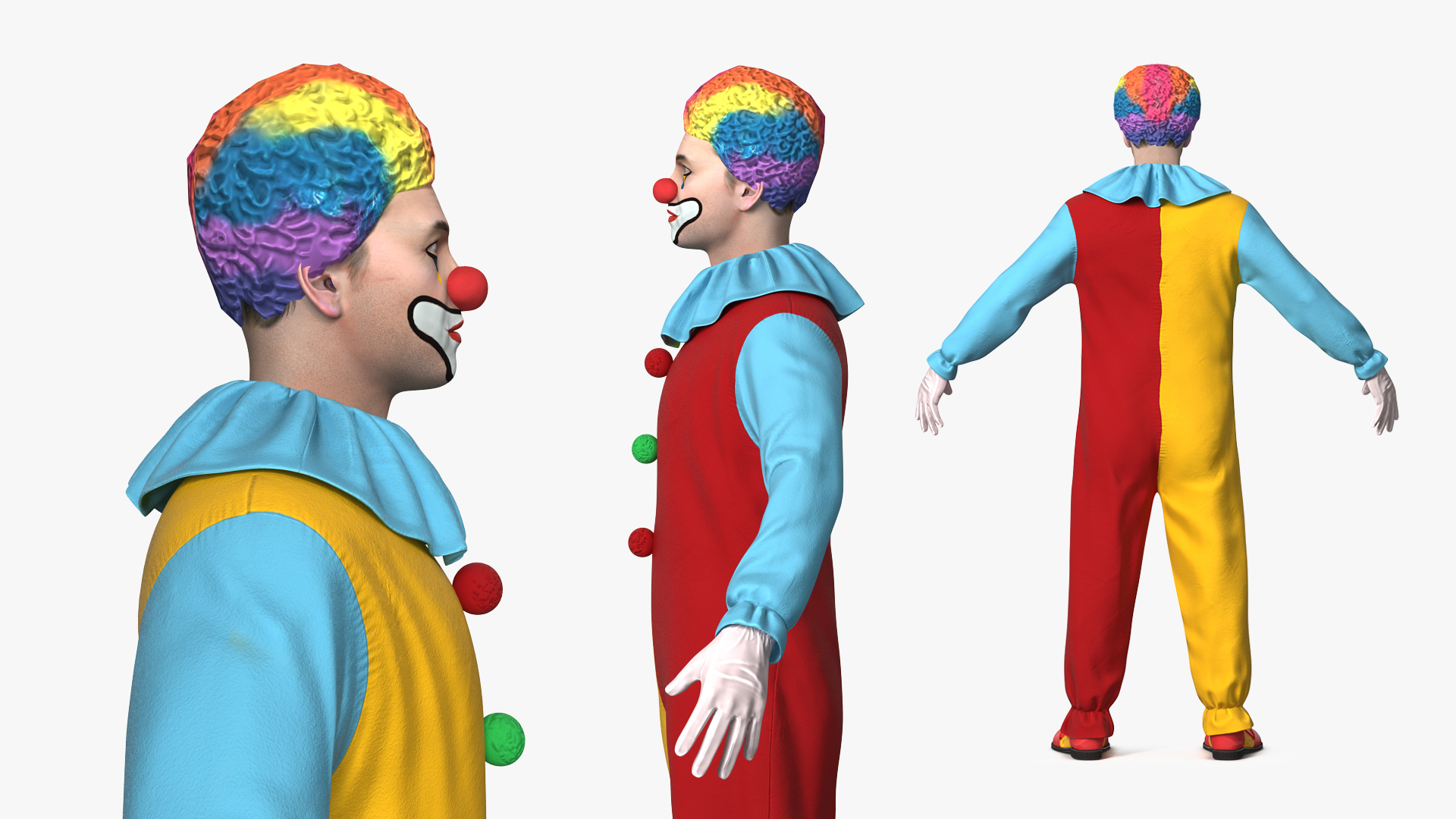 Mens Clown Suit Rigged 3D