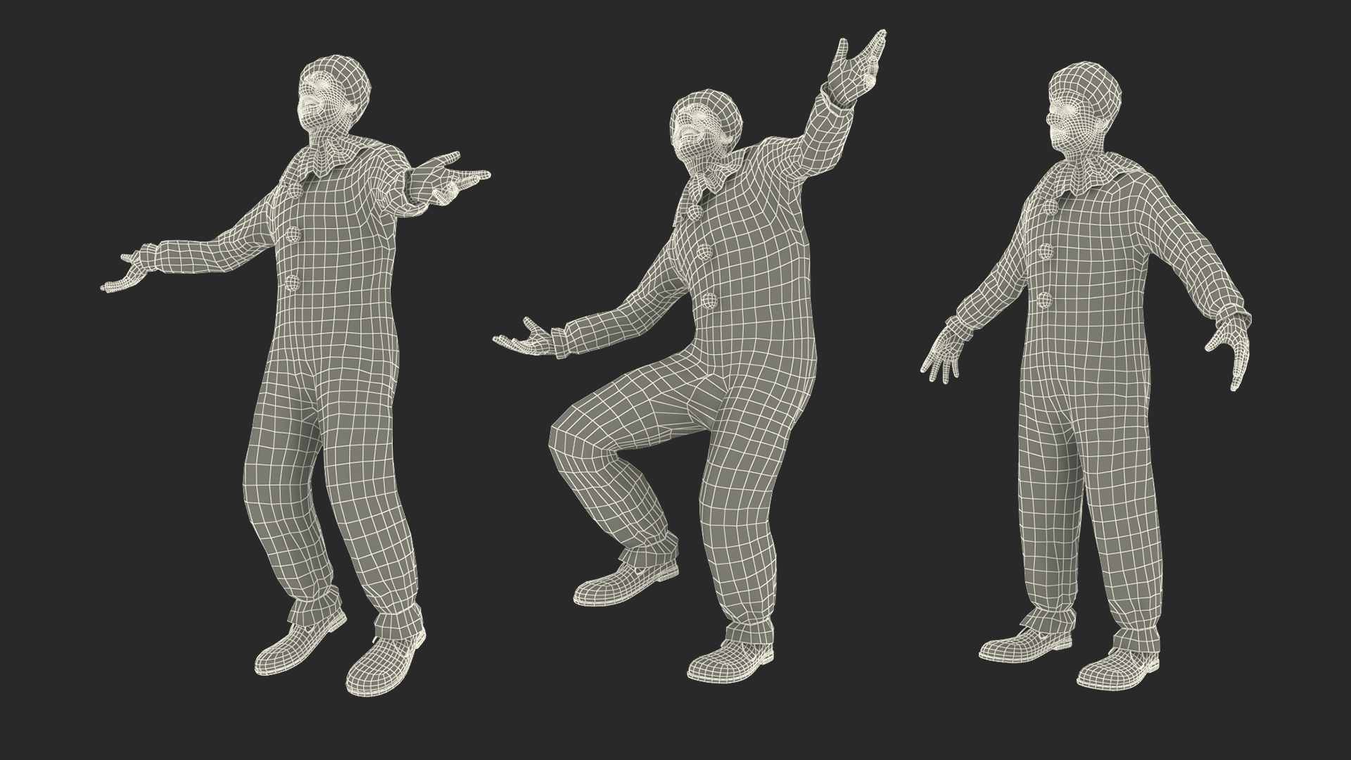 Mens Clown Suit Rigged 3D
