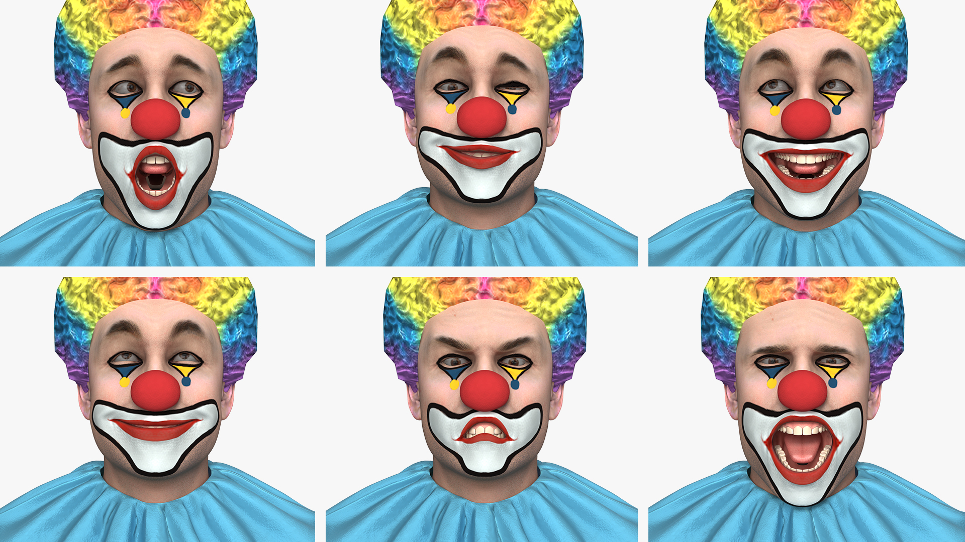 Mens Clown Suit Rigged 3D