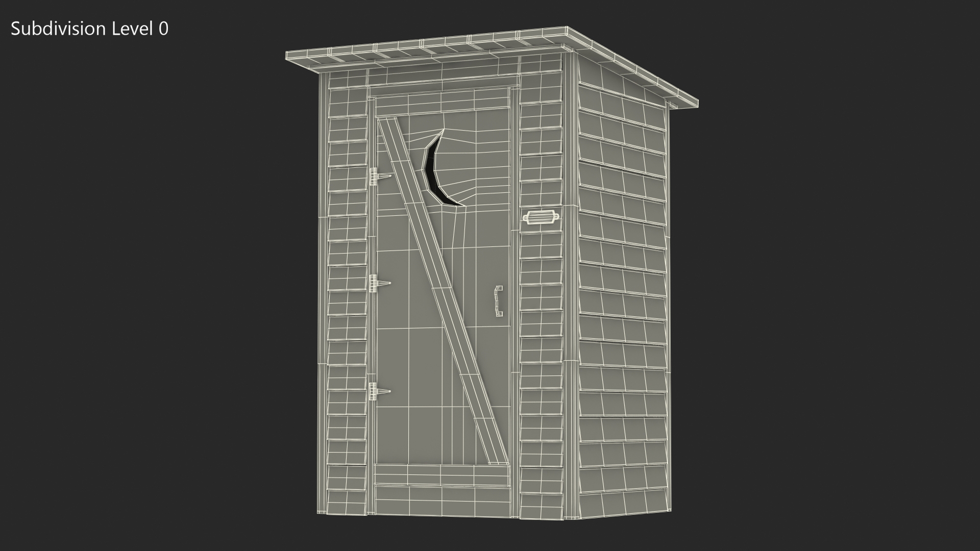 3D New Wooden Outhouse Toilet