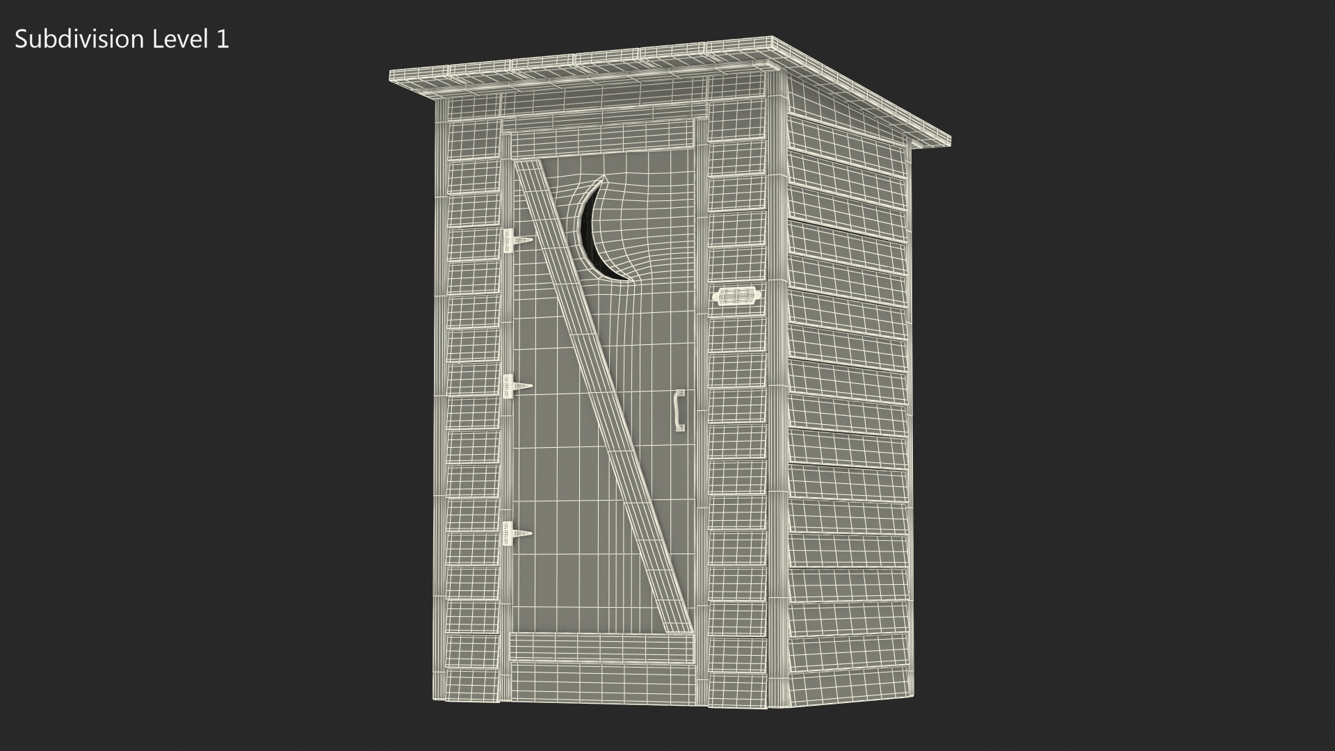 3D New Wooden Outhouse Toilet