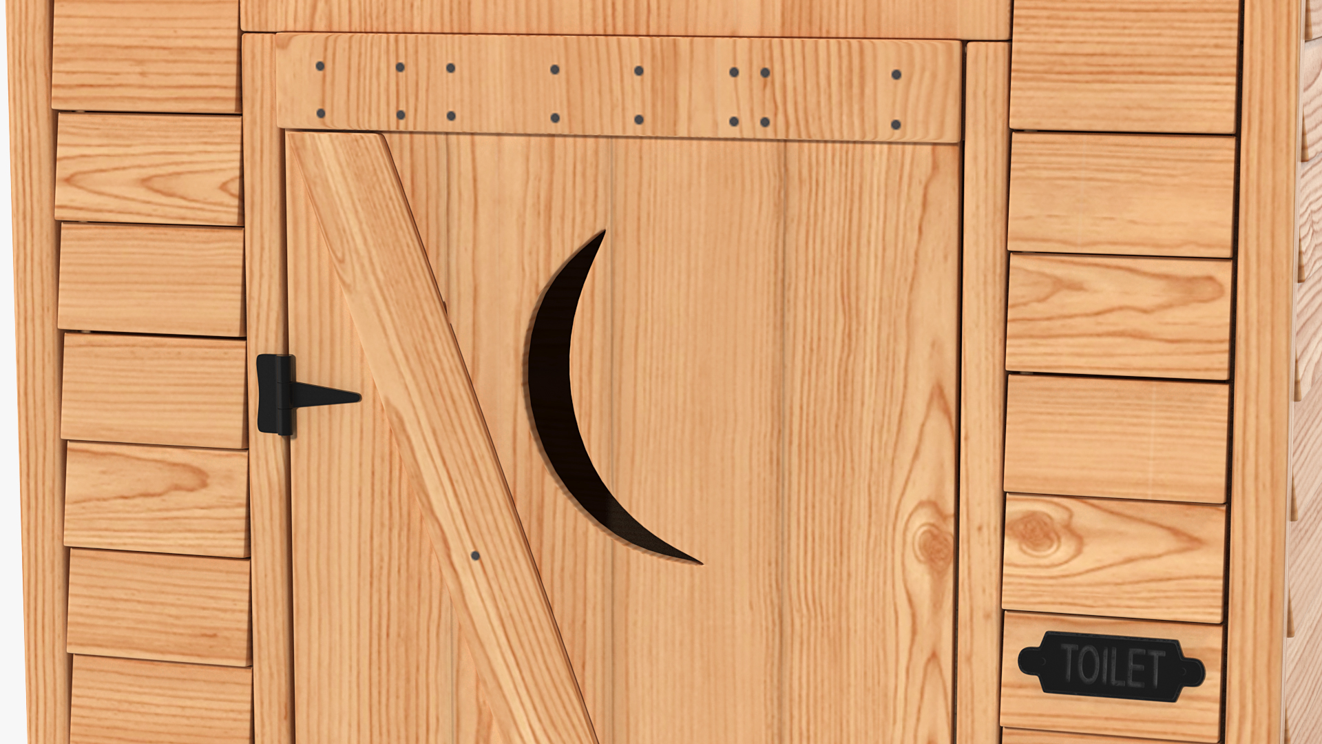 3D New Wooden Outhouse Toilet