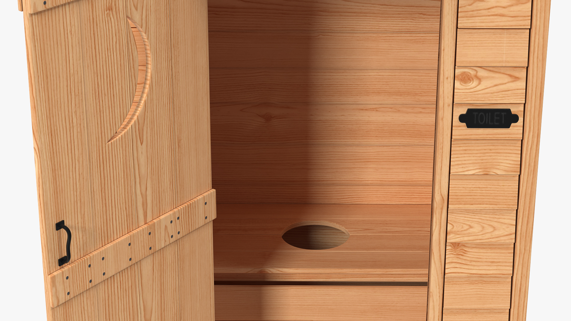 3D New Wooden Outhouse Toilet