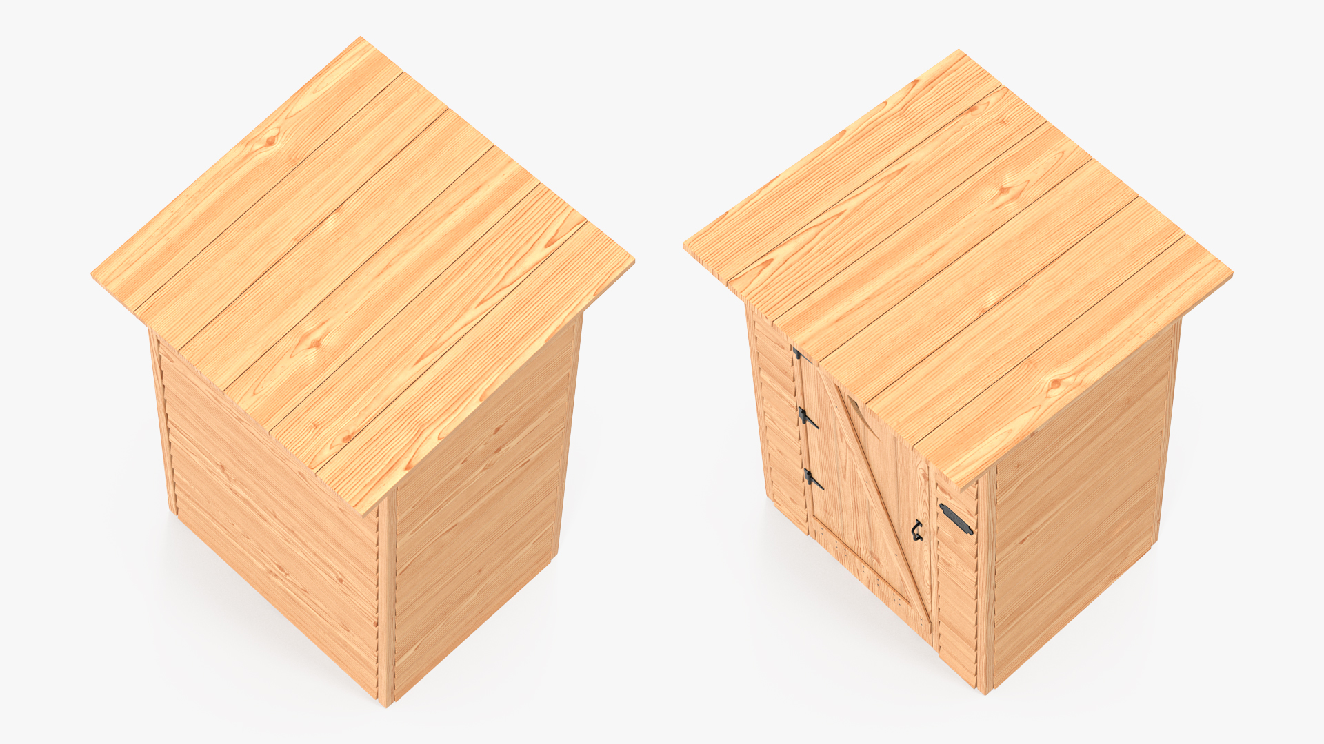 3D New Wooden Outhouse Toilet