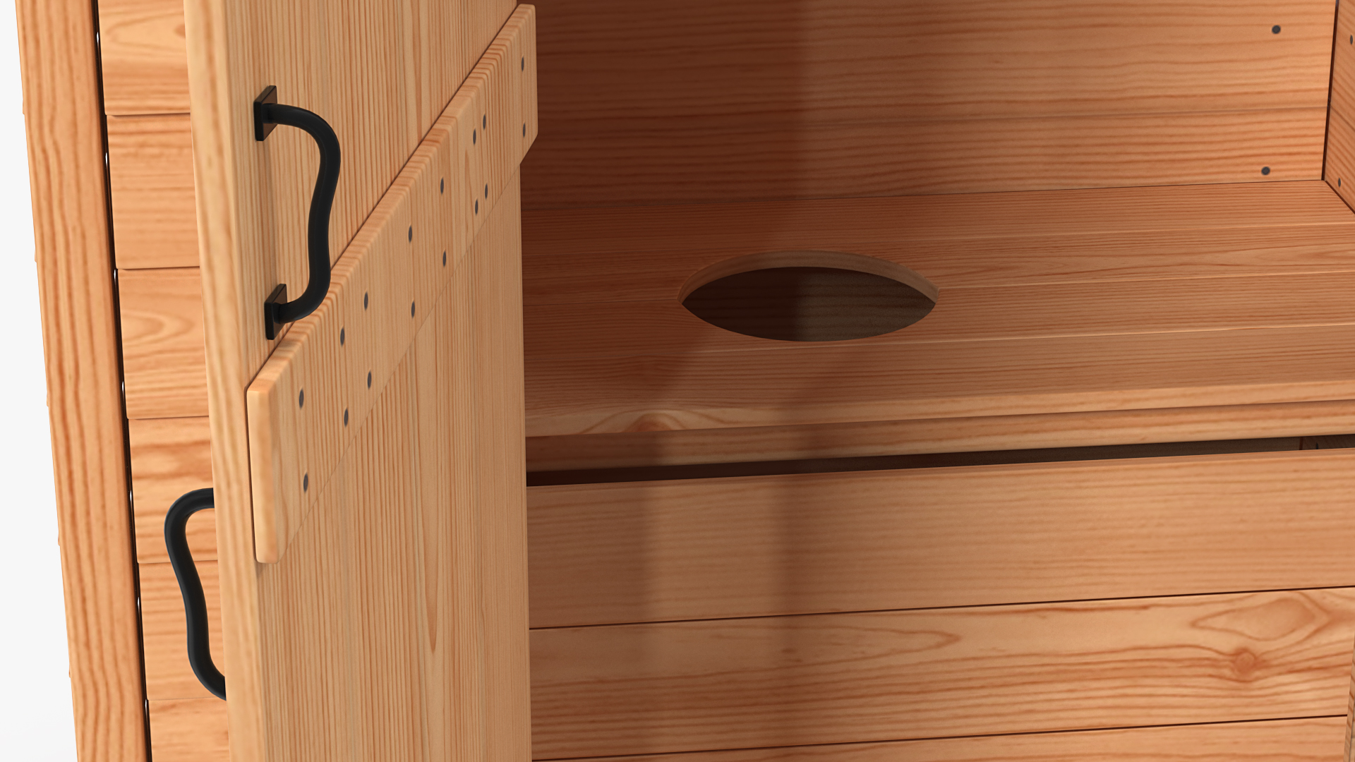 3D New Wooden Outhouse Toilet