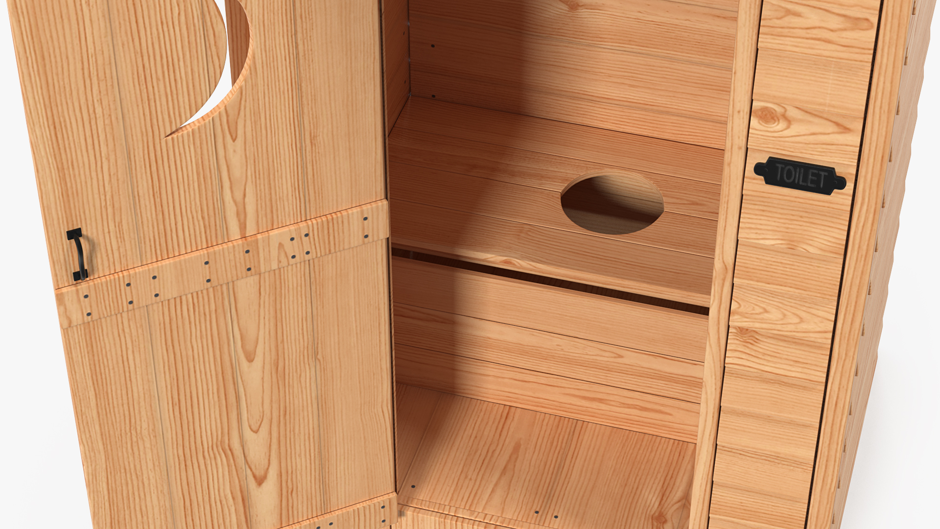 3D New Wooden Outhouse Toilet