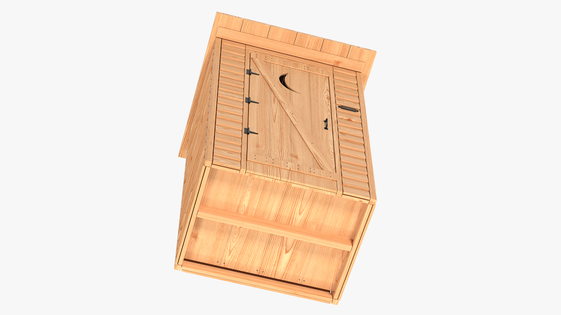 3D New Wooden Outhouse Toilet