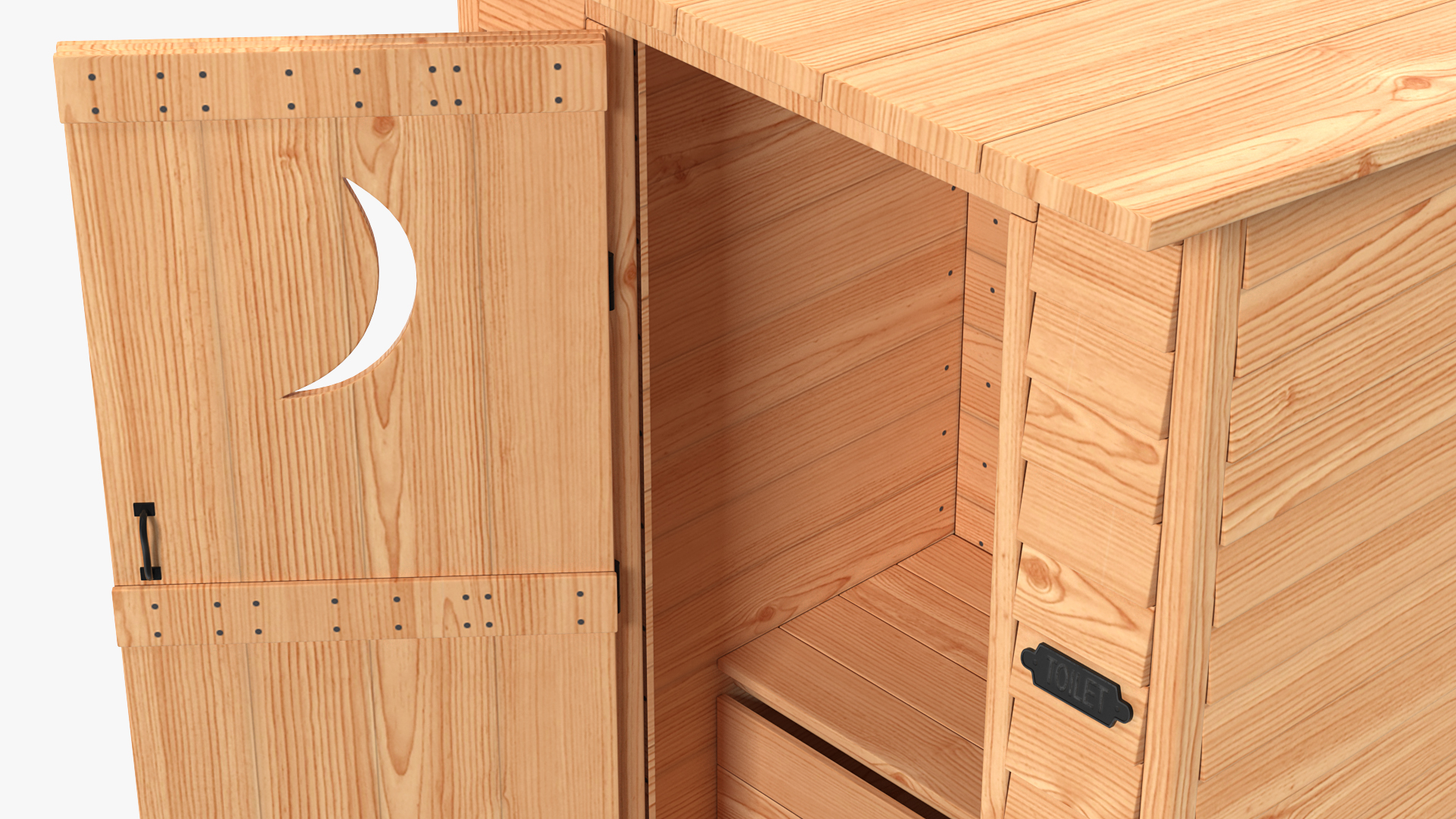 3D New Wooden Outhouse Toilet