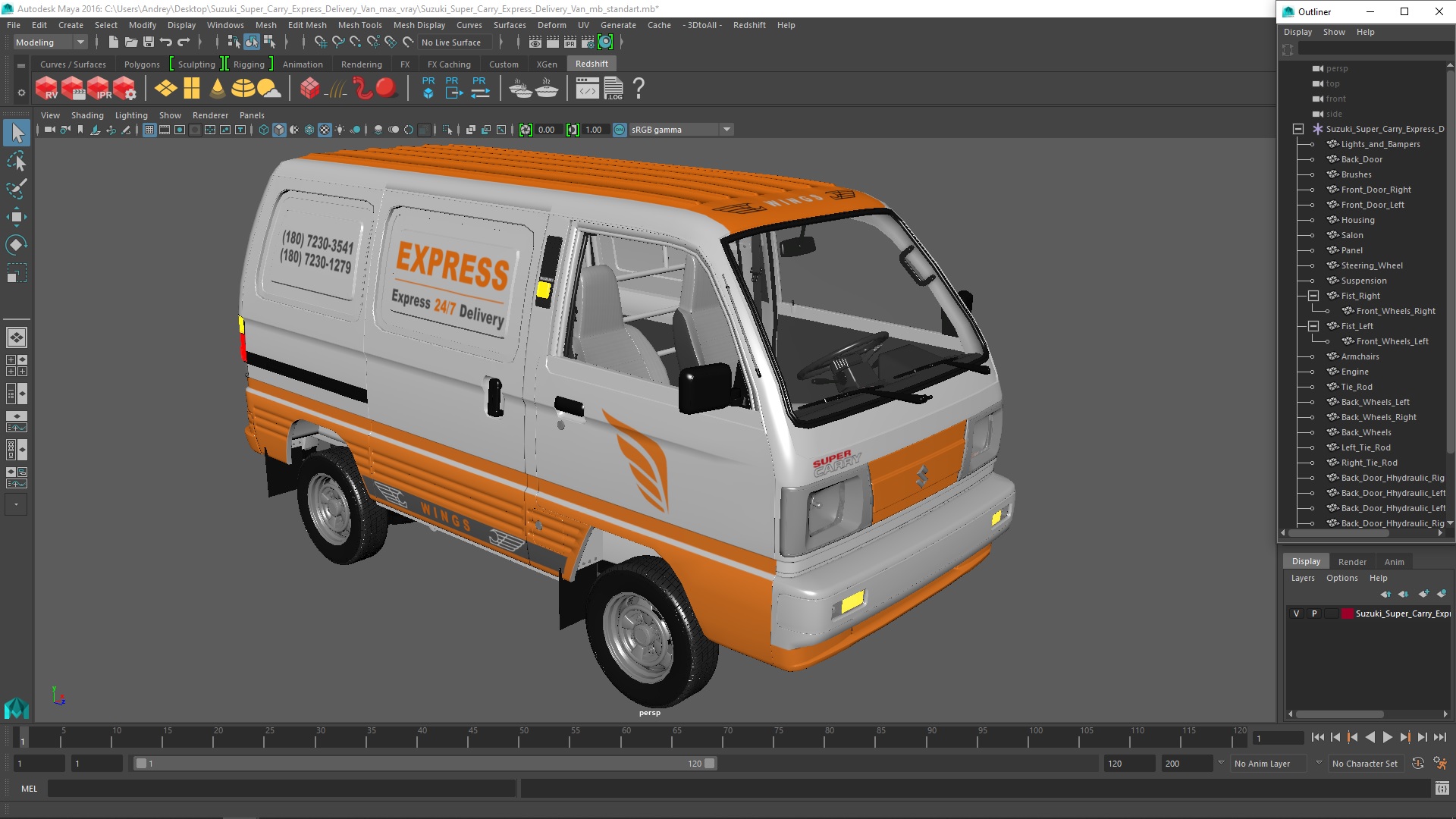 Suzuki Super Carry Express Delivery Van 3D model