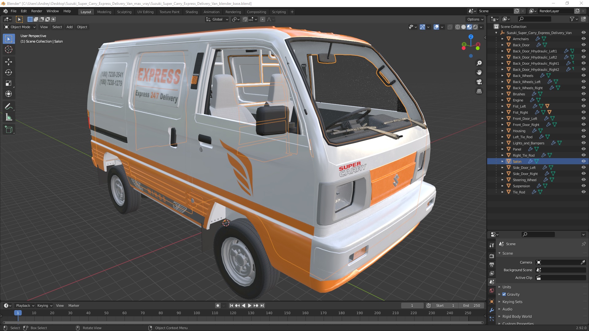 Suzuki Super Carry Express Delivery Van 3D model