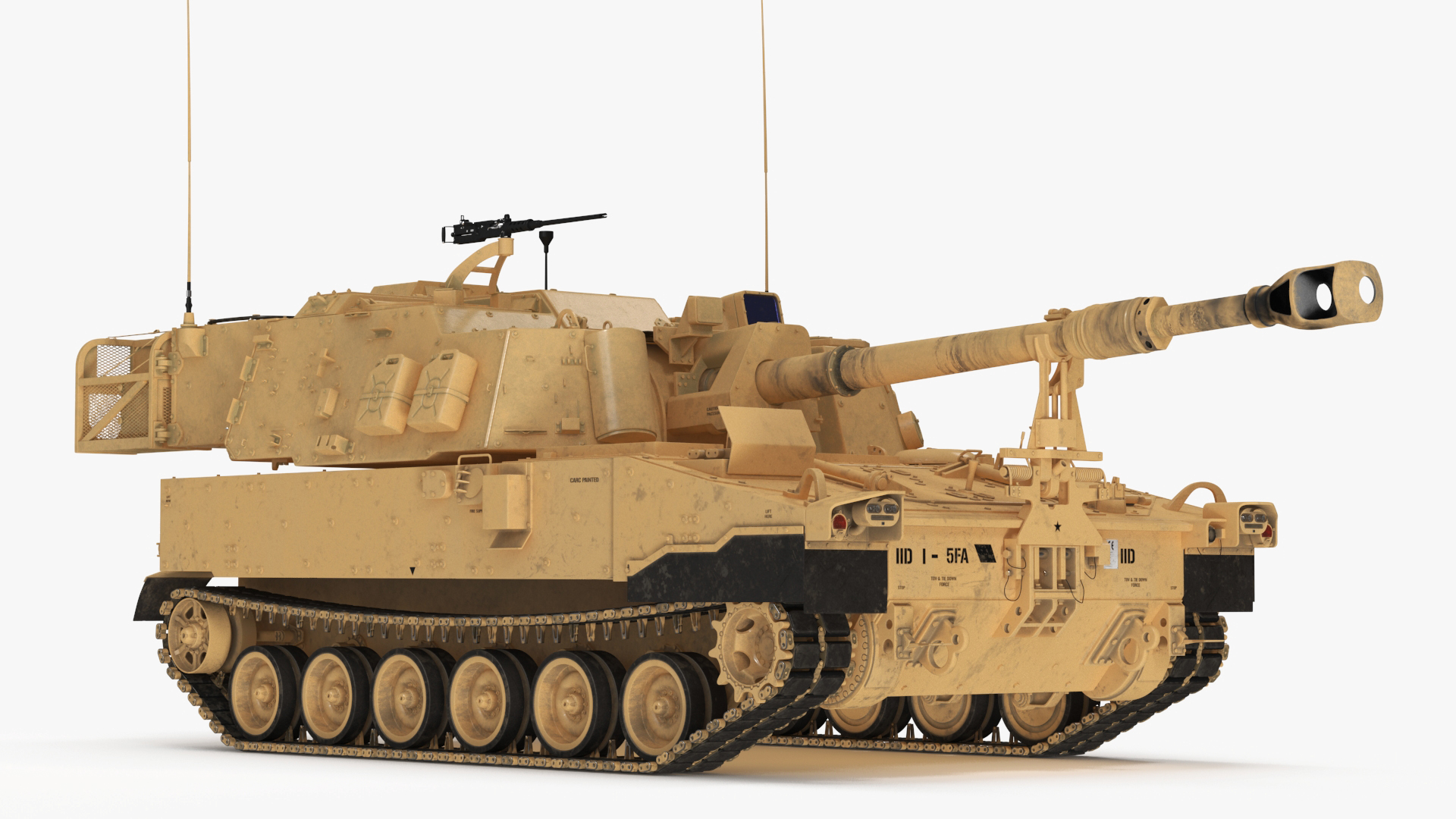 3D M109 Paladin Howitzer Beige Color model