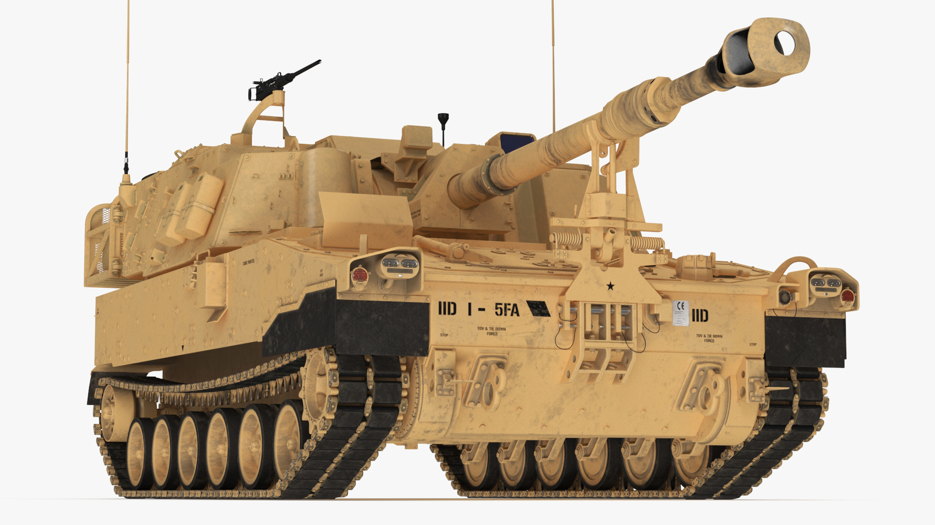 3D M109 Paladin Howitzer Beige Color model