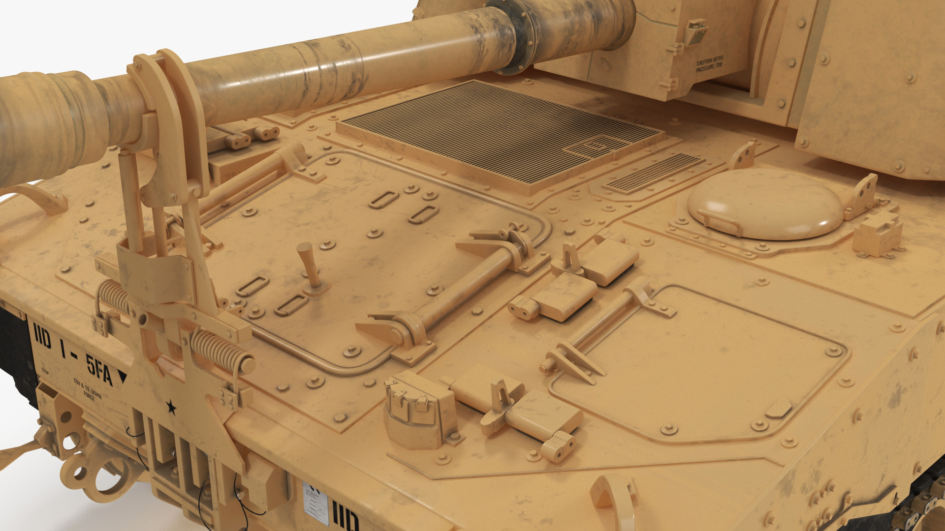 3D M109 Paladin Howitzer Beige Color model