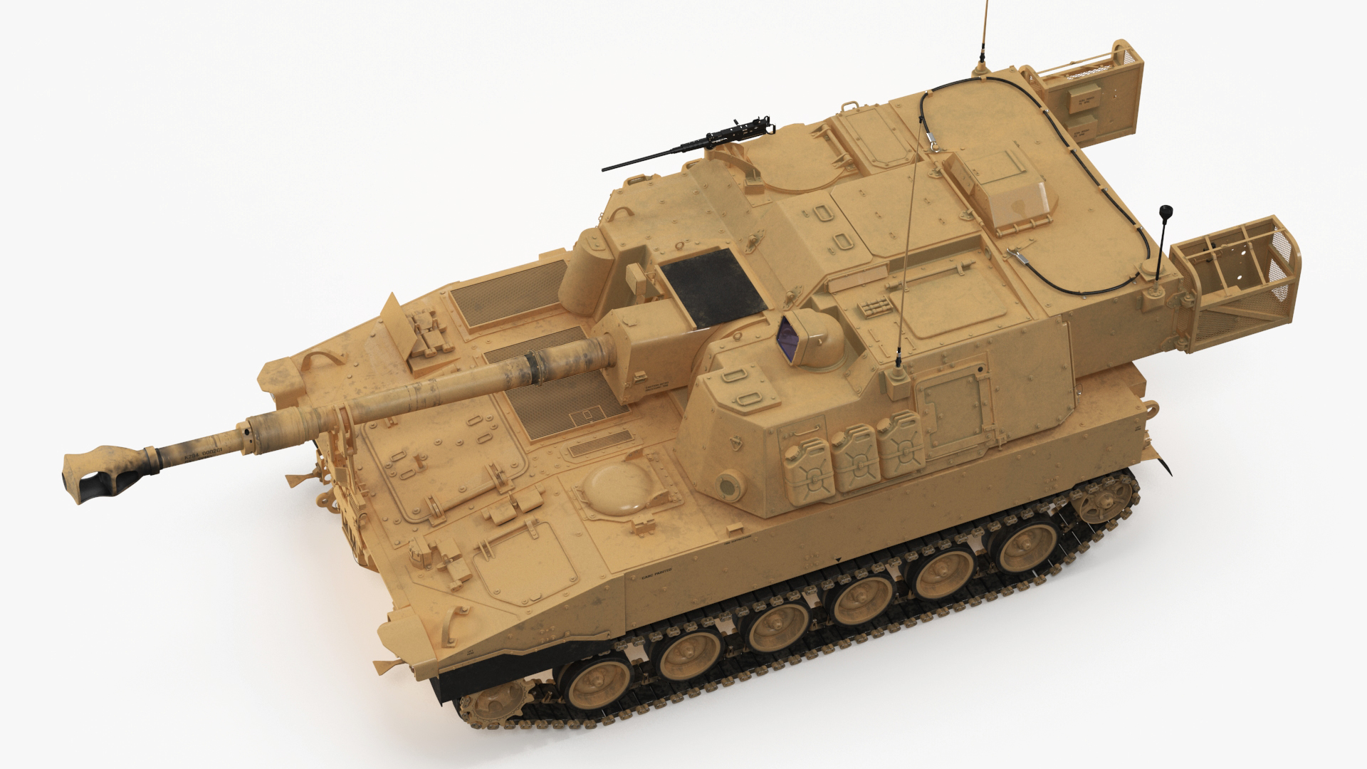 3D M109 Paladin Howitzer Beige Color model
