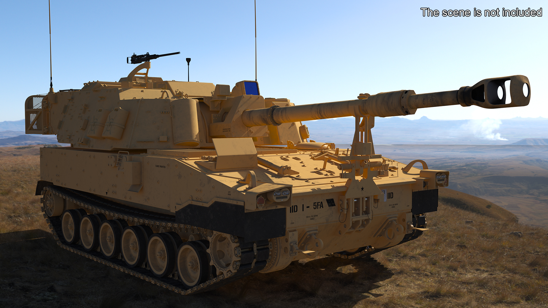 3D M109 Paladin Howitzer Beige Color model