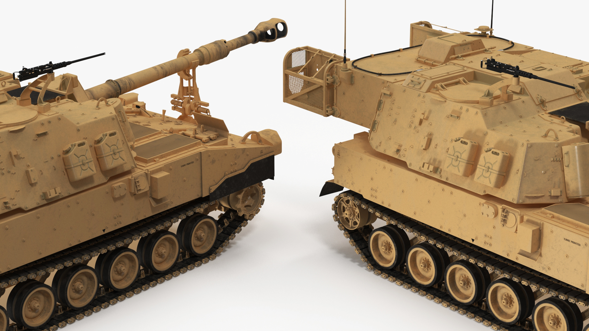 3D M109 Paladin Howitzer Beige Color model