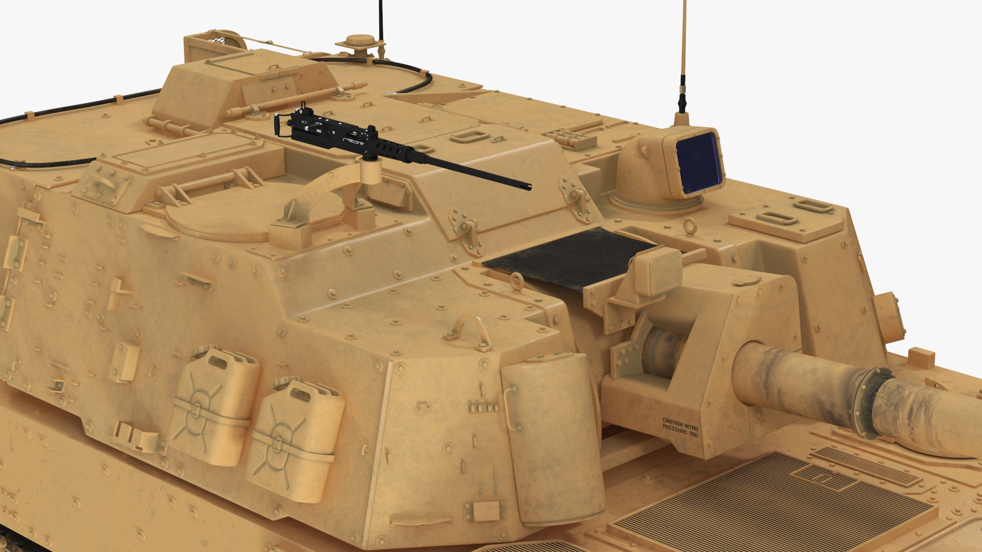 3D M109 Paladin Howitzer Beige Color model